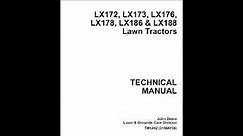 John Deere LX172, LX173, LX176, LX178, LX186, LX188 Tractor Manual