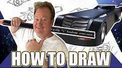 How to Draw The Batmobile | Batman the Animated Series