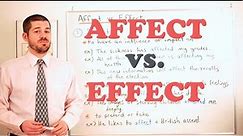 Vocabulary Comparisons - 'Affect vs. Effect'