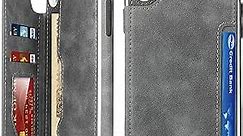Cavor for iPhone Xr Case with Card Holder,iPhone Xr Wallet Case for Women Men,Phone Case for iPhone Xr Case with Stand and Strap,Leather Shockproof Protective Case for iPhone Xr- Gray