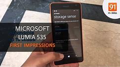 Microsoft Lumia 535: First Look | Hands on | Price