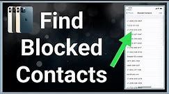 How To Check Blocked Numbers On iPhone