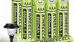 Rechargeable AAA Batteries, Ni-MH Triple A Solar Batteries High Capacity 1.2V Pre-Charged for Outdoor Solar Lights, String Lights, Pathway Lights (AAA-600mAh-12pack)