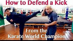 How to Defend a Kick from the Karate World Champion - Wing Chun