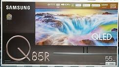 Samsung 2019 Q85R Unboxing and Setup, 55Q85R 4K QLED TV + Retail DEMO