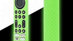 LEFXMOPHY 6.2 Inch 4K Max 2nd Gen Remote Cover 2023 for Toshiba and Insignia TV Voice Control NS-RCFNA-21, Green Silicone Protective Case Skin Glow in Dark