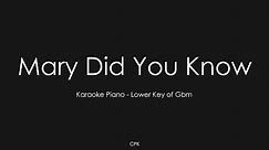 Mary, Did You Know | Piano Karaoke [Lower Key of Gbm]