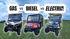COMPLETE Side-By-Side Review! Gas, Diesel and ELECTRIC UTV’s Put To The Test!
