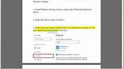 Enable Cellular option in Windows
