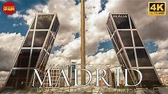 🇪🇸[4K] MADRID. PLAZA DE CASTILLA & CUATRO TORRES BUSINESS AREA Tour | ICONIC place in Madrid #spain