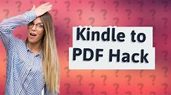 Can I download a Kindle book as a PDF?