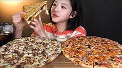 SUB[광고]피자헛 메가더블세트 피자 먹방 두판 순삭했어요 🍕 Pizza Mukbang ASMR