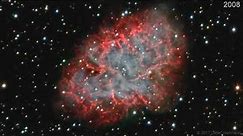 Animation: The expansion of the Crab Nebula by Detlef Hartmann