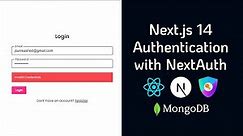 Next.js 14 Authentication with NextAuth | NextAuth with Credentials