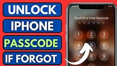 Forgot IPhone Passcode|Unlock IPhone If Forgot Password 2024|Reset IPhone Passcode Without Computer