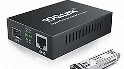 Gigabit Multi-Mode LC Fiber to Ethernet Media Converter with A SFP SX Module, 1.25G Fiber to Copper RJ45 Media Converter, 1000Base-SX to 10/100/1000Base-TX, MMF, Transmission up to 550 meters/1804 ft