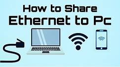 How to share Ethernet connection from Pc to Mobile without using any Router.