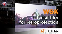Self-adhesive white opaque projection film for rear projection for glass and plexi. DILAD Screen WSK.