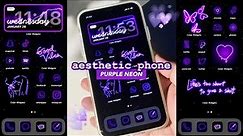 customize your iphone 💜 (Purple Neon theme) iOS15 🦋 | how to have an aesthetic phone