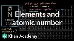 Elements and atomic number | Atomic structure | High school chemistry | Khan Academy
