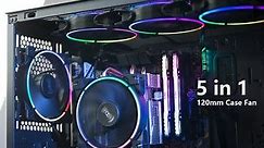 Pccooler 5M120 Moonlight Series 5 in 1 Kit ARGB LED Computer Case Fan - Install Guide & RGB Control