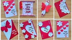 6 DIY Happy New Year greeting cards 2024 / New year cards / How to make new year cards