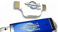 ThePhotoStick® Omni 256GB - Secure Photo & Video Backup and Transfer | Digital File Organization | USB & Multiport Connection for Phones, Tablets and Computers | Portable Memory | External Storage