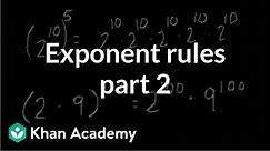 Exponent rules part 2 | Exponents, radicals, and scientific notation | Pre-Algebra | Khan Academy