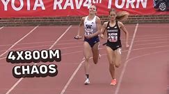 CHAOS In Record-Breaking Championship Of America Women's 4x800m At Penn Relays 2024