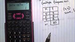 Tutorial, SHARP EL calculator Standard deviation, multiple frequencies