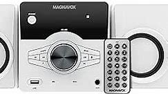 Magnavox 3-Piece CD Shelf System with Bluetooth, Remote Control, and LED Display - White
