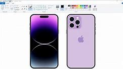 How to draw IPhone in Ms Paint | Drawing IPhone 14 in Computer Paint.
