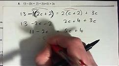 Equations Q 8 simplify x on both sides