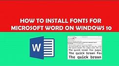 How to Install Fonts for Microsoft Word on Windows 10 (Easy Solution)