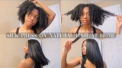 HOW TO: SILK PRESS TYPE 4 NATURAL HAIR AT HOME | CURLY TO STRAIGHT | NO FRIZZ