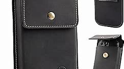 Topstache Leather Phone Holster for Belt,Flip Cell Phone Case with Belt Clip for S22 Ultra,S22 Plus,S22,Leather Phone Pouch for iPhone 14/13 Pro Max, Universal Smartphone Leather Sheath.