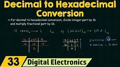 Decimal to Hexadecimal Conversion