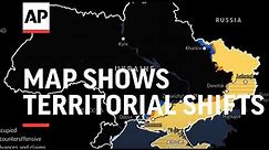 Map shows territorial shifts in Ukraine since war began one year ago