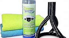 Surveillance Camera Cleaning Kit - Cleans Safely From The Ground - Includes Cleaning Solution & Re-usable Microfiber Towels - Works With Any Threaded Extension Pole