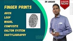 Finger prints | Galton system | Arch | Loop | Whorl | Dactylography | Composit | Compound