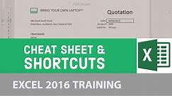 Cheat Sheet & Shortcuts - Excel 2016 [24/24]