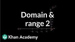 Domain and range 2 | Functions and their graphs | Algebra II | Khan Academy