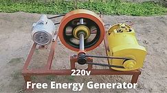 Make Free Energy Generator 220v With 5kw Alternator And Motor Flywheel Free Electricity Generator