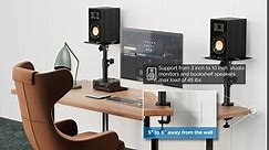 Desk Speaker Stands Pair, Starfavor Clamp-On Adjustable Speaker Stand for Studio Monitors,Bookshelf Speakers, Surround Sound Speaker - SS-01