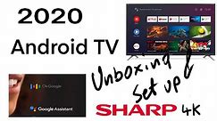 SHARP 4K android tv 2020 unboxing and set up