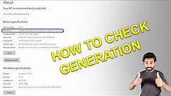 How To Check Your Generation PC - Laptop | Find Intel Processor Generation | Windows 10/8/7 EASILY