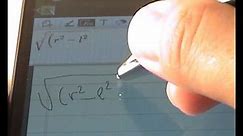 Samsung Galaxy Note - S-Note Formula Match (equation and shape recognition demo)