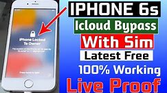 iPhone 6s iCloud Bypass with sim working 100% Working Live Easy Mehthod Free Servise By Sony Mobiles