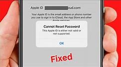 Cannot Reset Password This Apple ID is Either Not Valid or Not Supported! iOS 17 / How to Fix