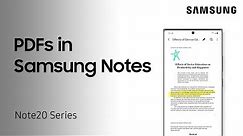 How to add PDFs to your Samsung Notes on your Galaxy Note20 | Samsung US